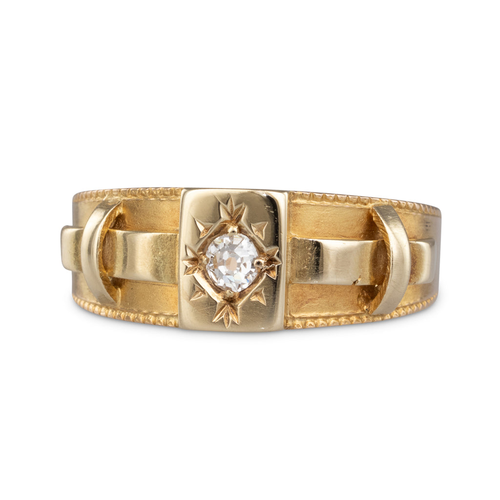 Gold and Diamond Buckle Ring