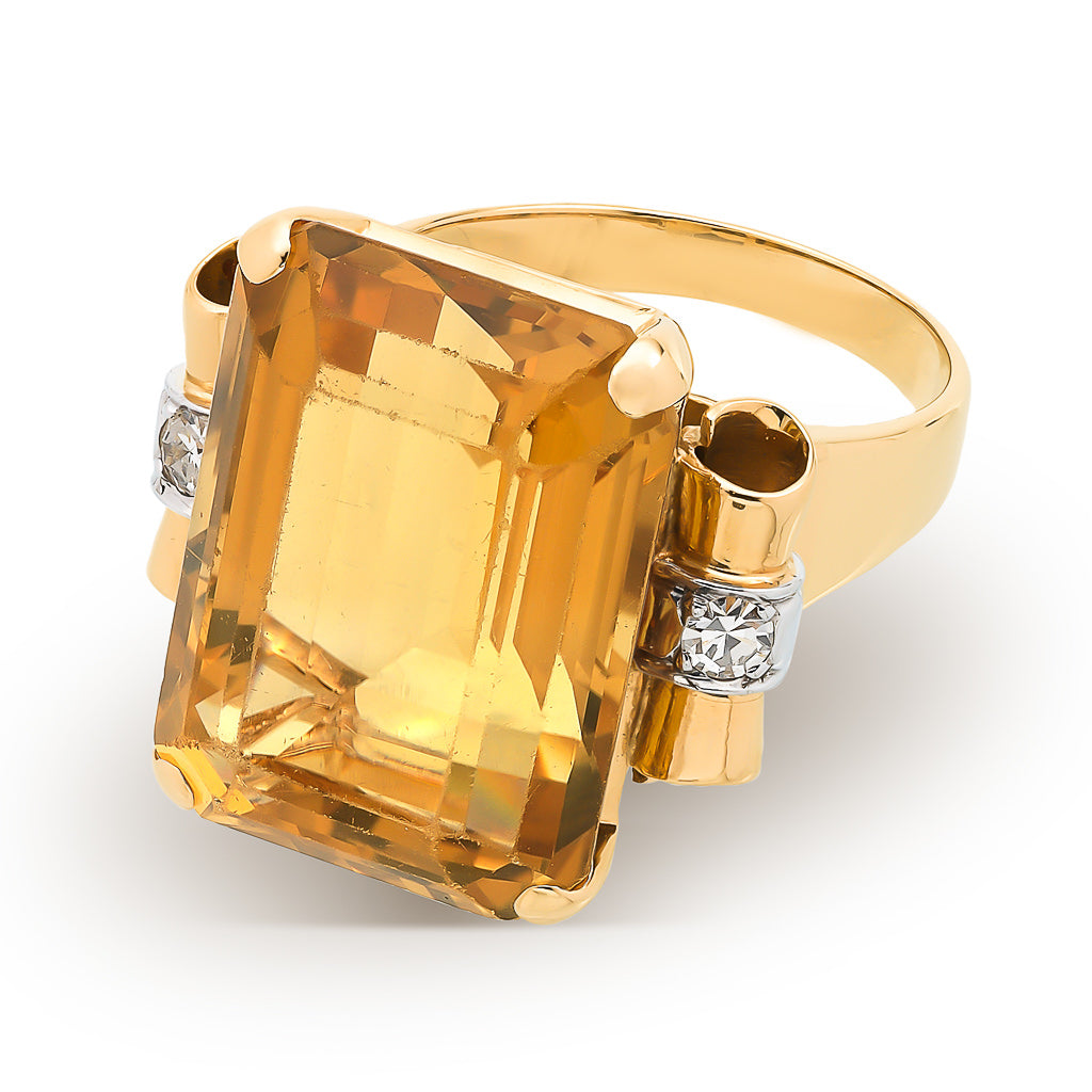 Retro Citrine Ring