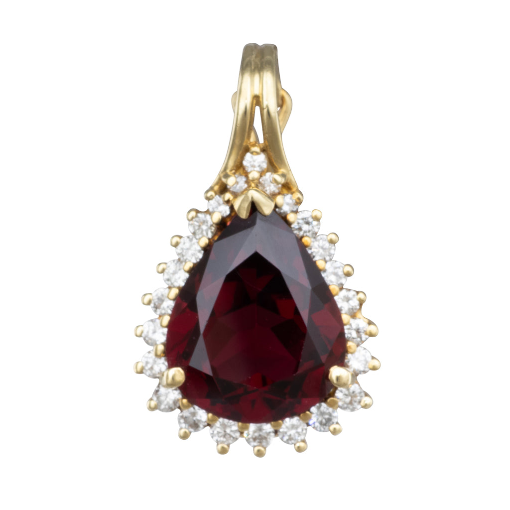 Pear Shaped Garnet Enhancer Pendant