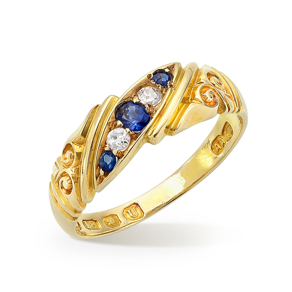 Antique Sapphire and Diamond Ring