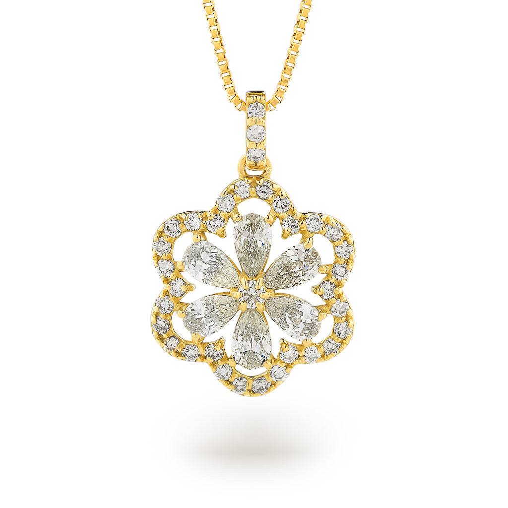 Diamond Flower Pendant