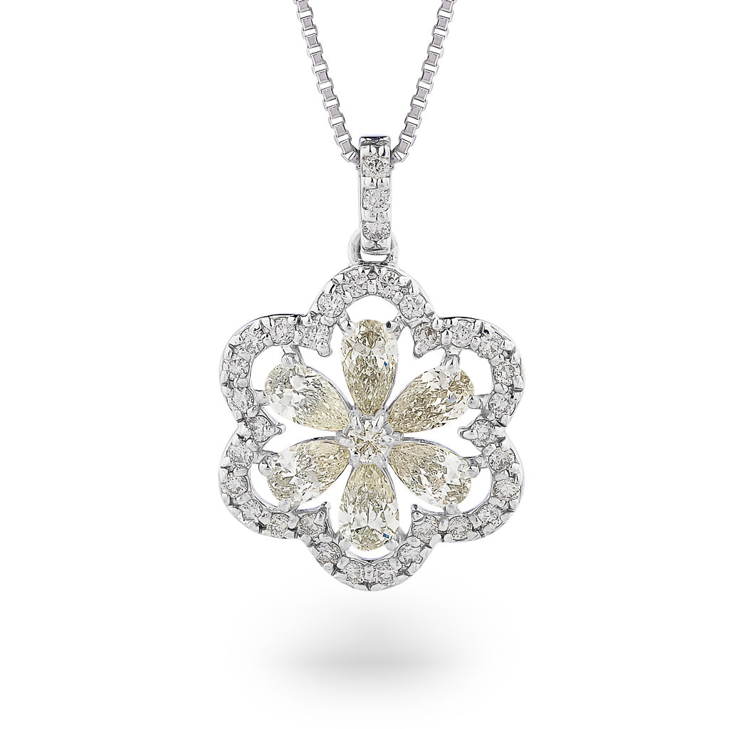 Diamond Flower Pendant