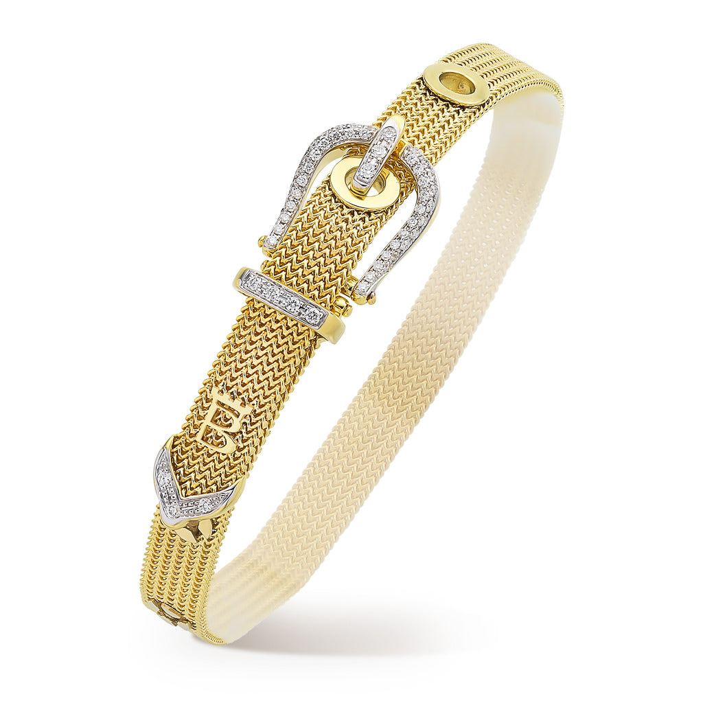 Mesh Buckle Bracelet with Diamonds