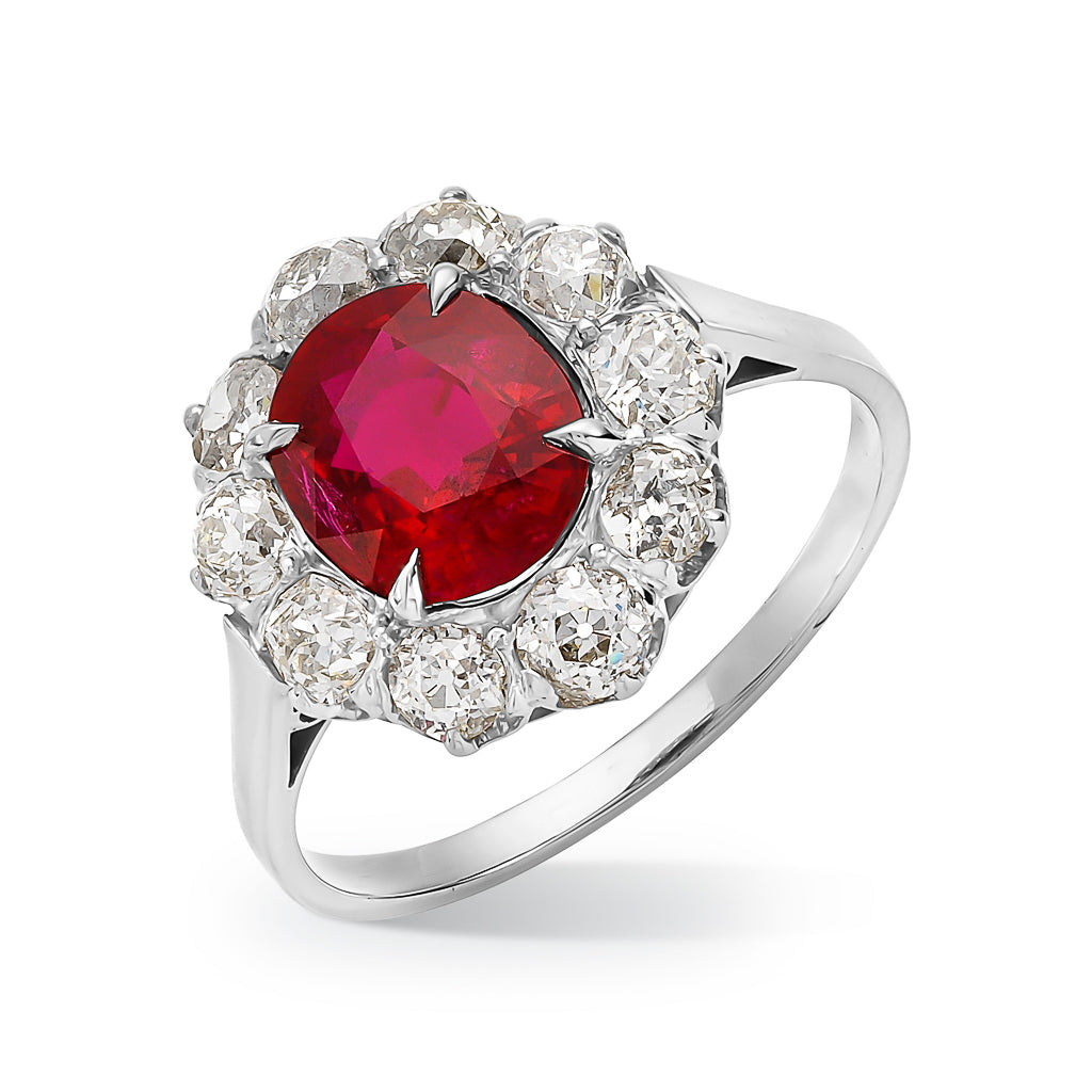 Antique 2.58ct Ruby & Diamond Ring