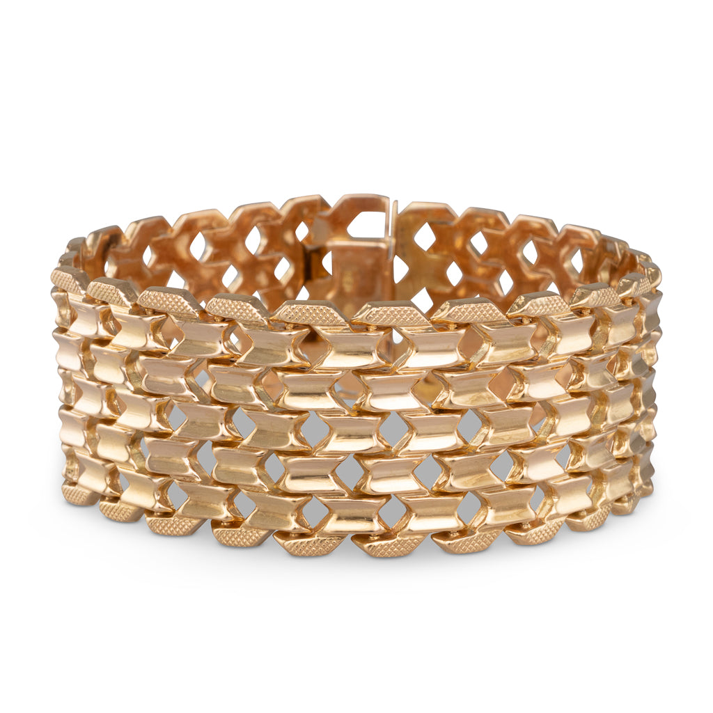 Wide Vintage Gold Bracelet