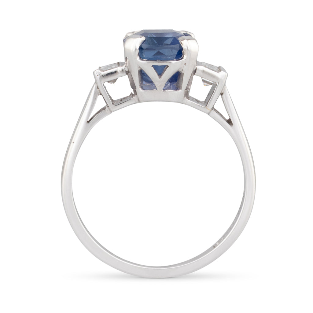 Unheated Sapphire and Diamond Ring
