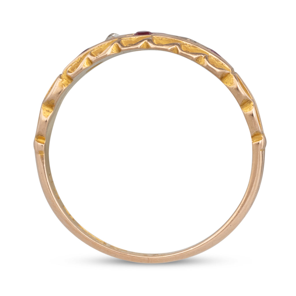Antique Ruby and Diamond Band