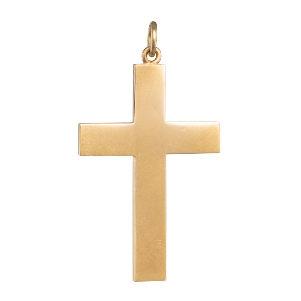 A Plain 15ct Cross