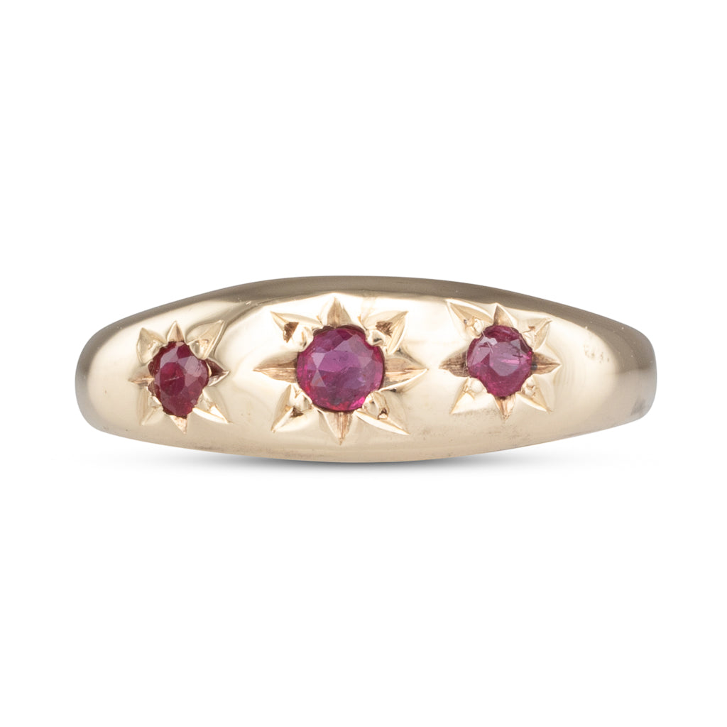 A Ruby Gypsy Set Ring