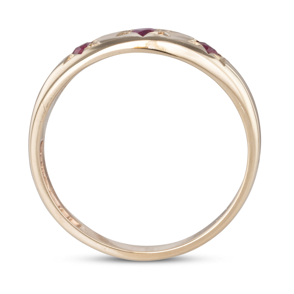 A Ruby Gypsy Set Ring