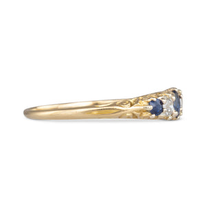 A Sapphire Half Hoop Ring