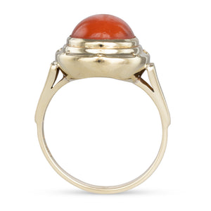 An Oval Coral Ring