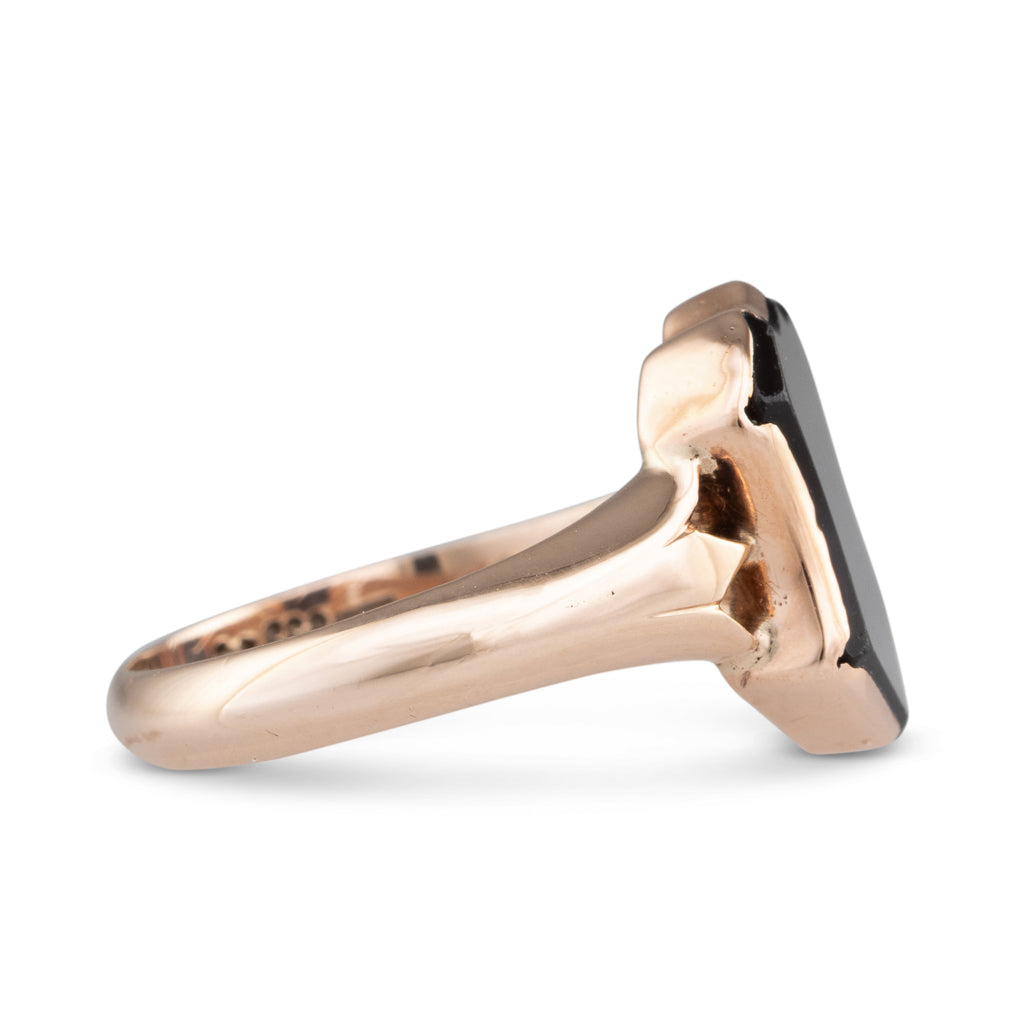 Onyx Shield Signet Ring