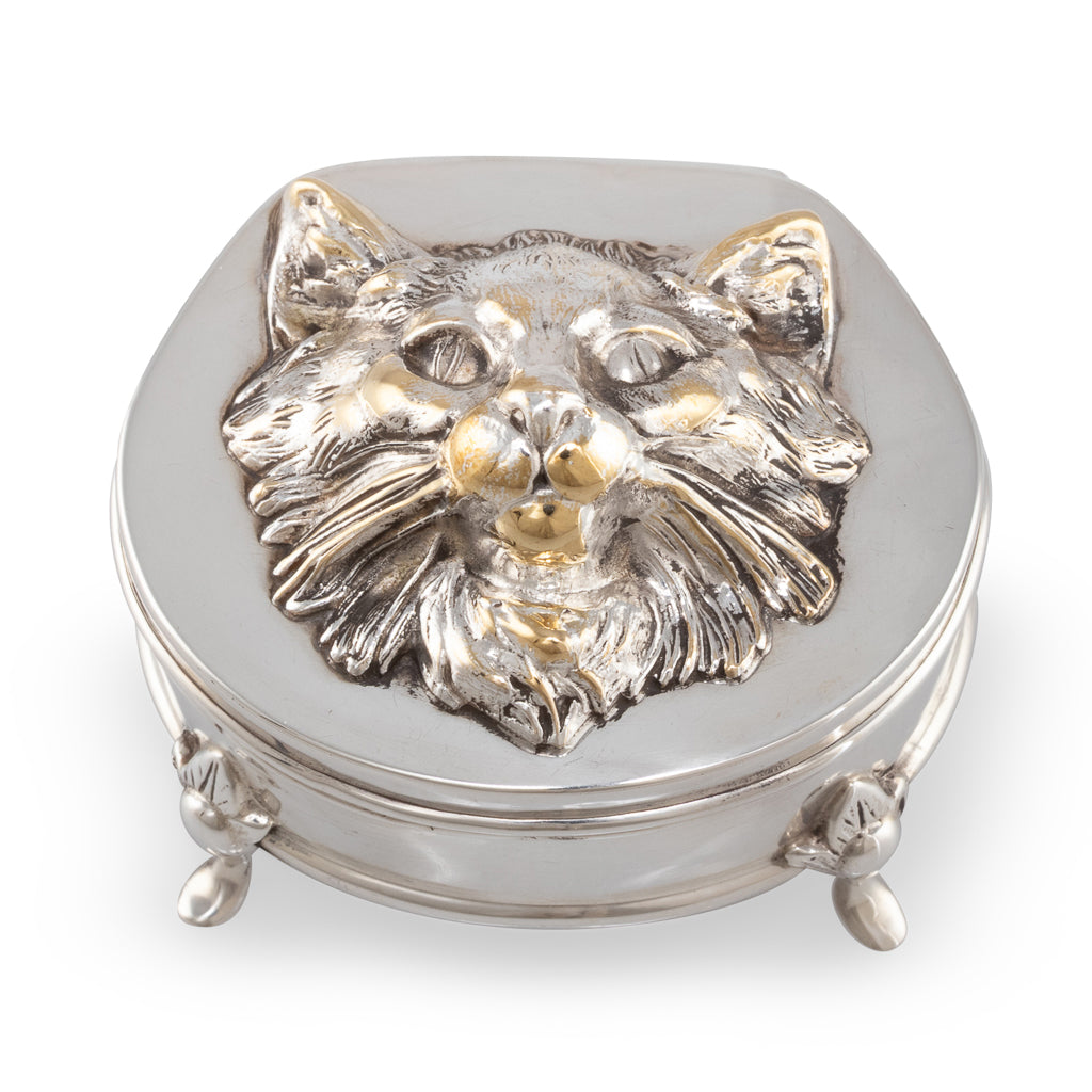 A Silver Cat Trinket Box