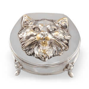 A Silver Cat Trinket Box