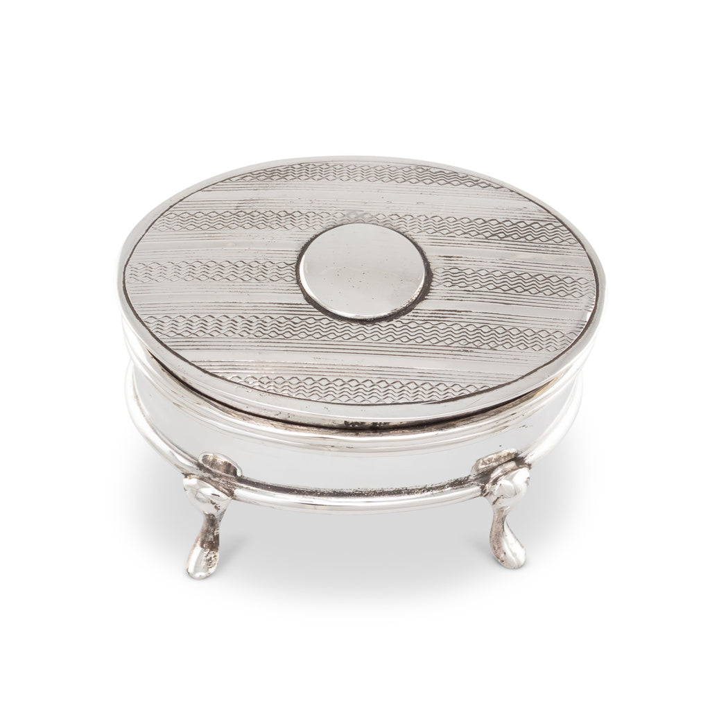 A Silver Oval Trinket Box