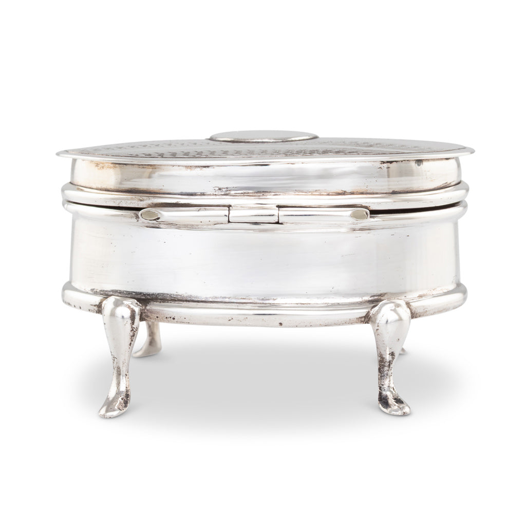A Silver Oval Trinket Box