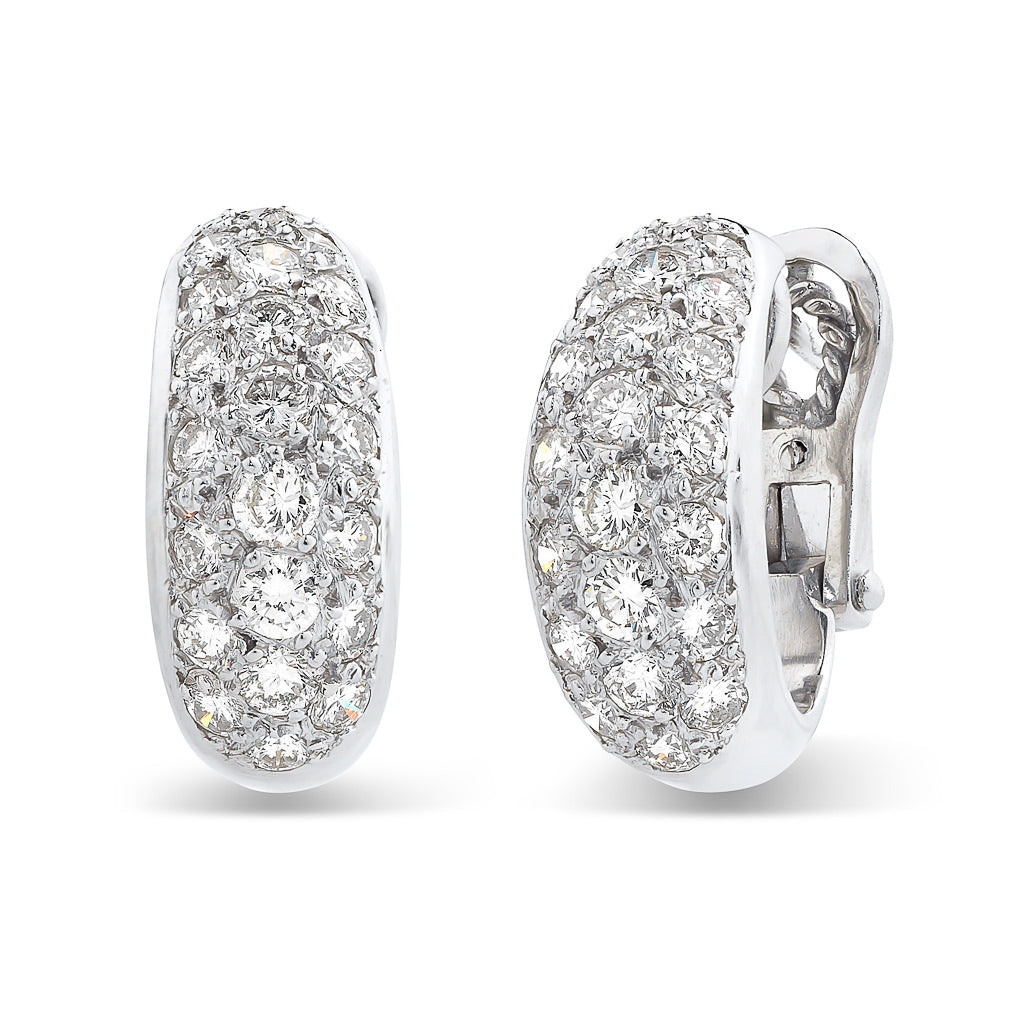 A Pair of French Diamond Hoops