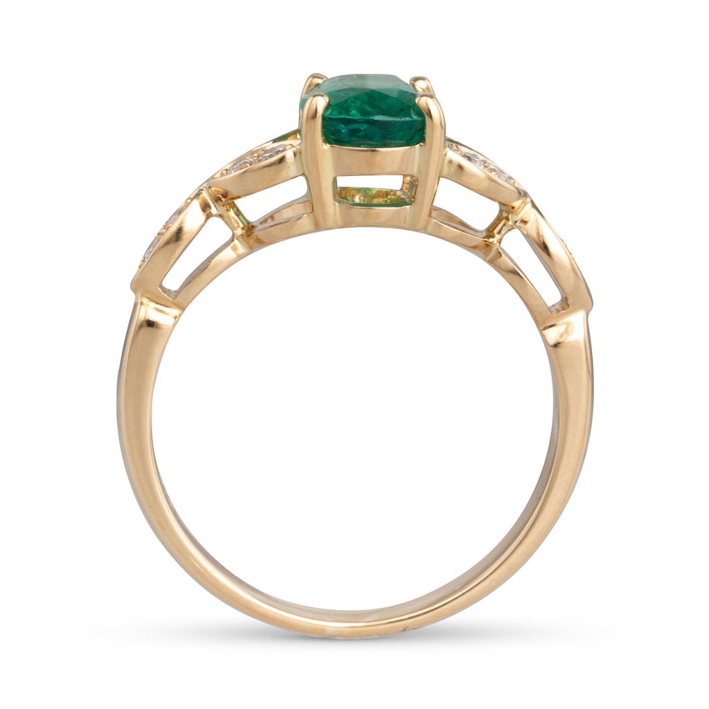 Zambian Emerald & Diamond Ring