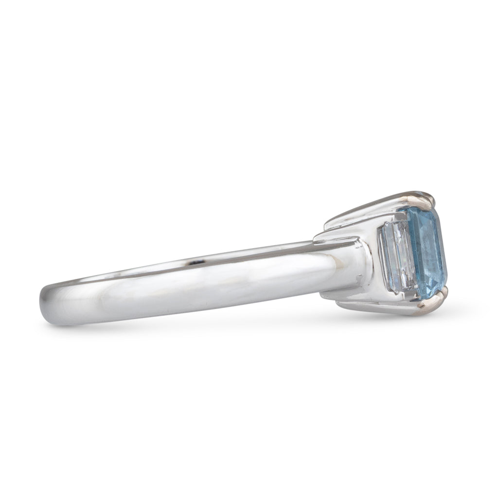 Aquamarine and Diamond Ring