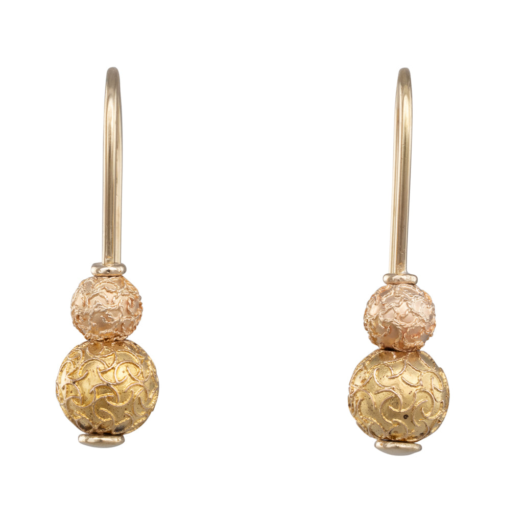 Antique Gold Bead Earrings