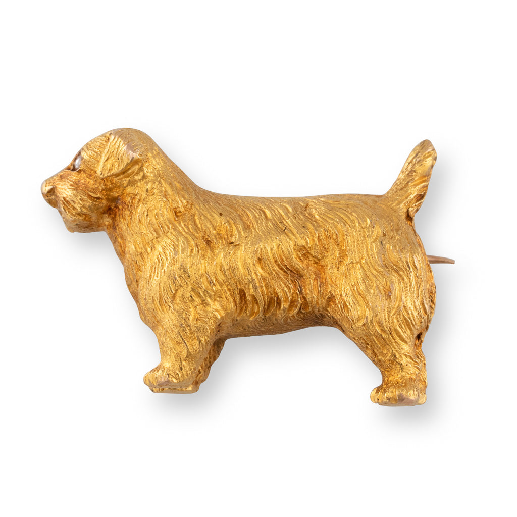 Gold Dog Brooch