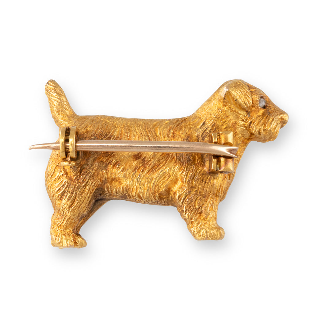 Gold Dog Brooch