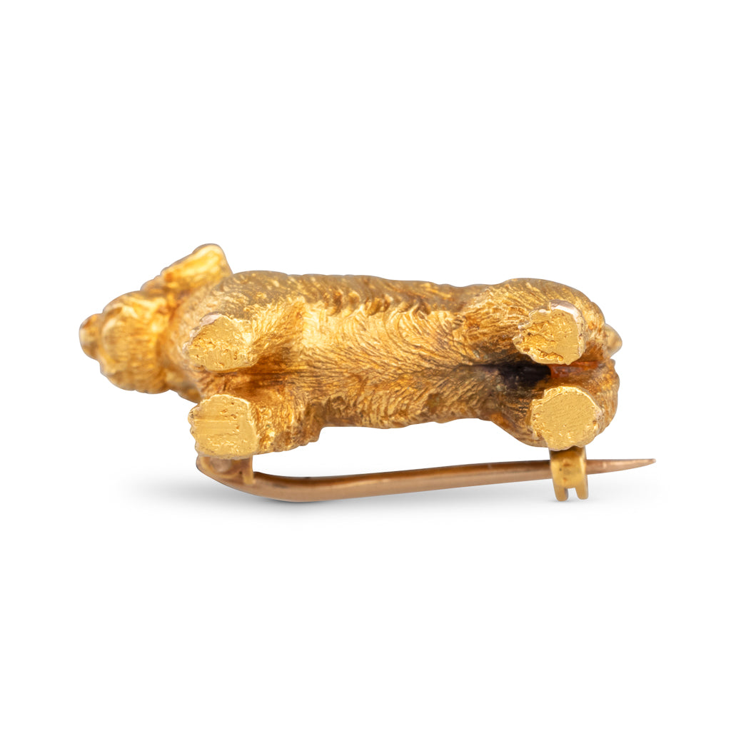 Gold Dog Brooch
