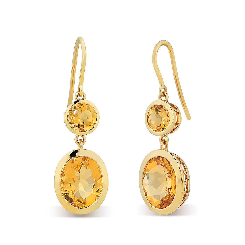 Pair of Citrine Drop Earrings