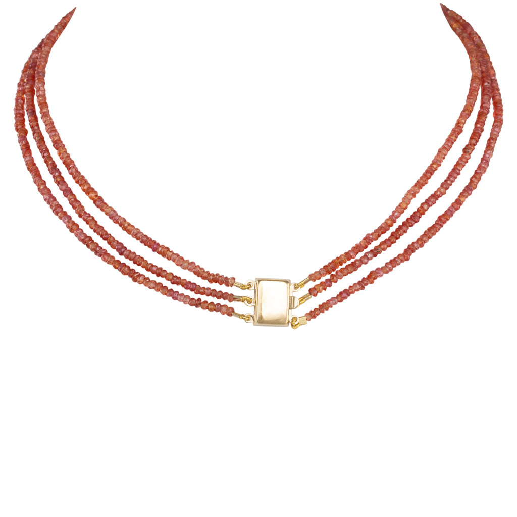 Three Strands Orange Sapphire
