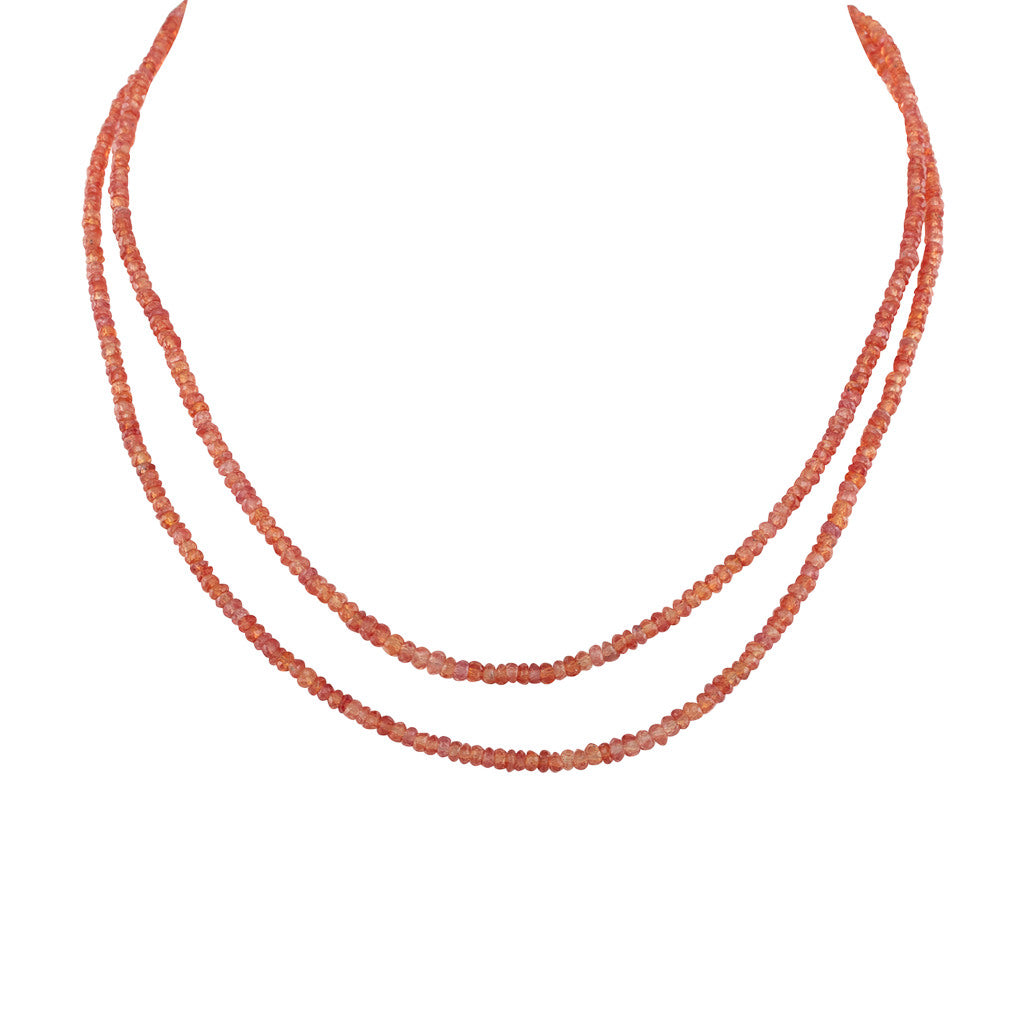 Double Strand of Orange Sapphires