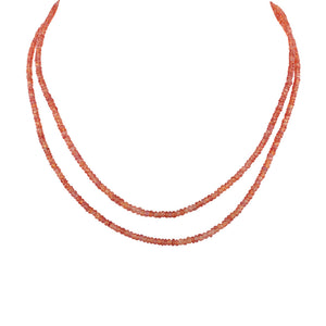 Double Strand of Orange Sapphires