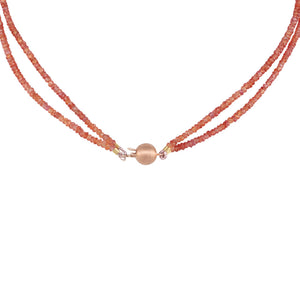 Double Strand of Orange Sapphires