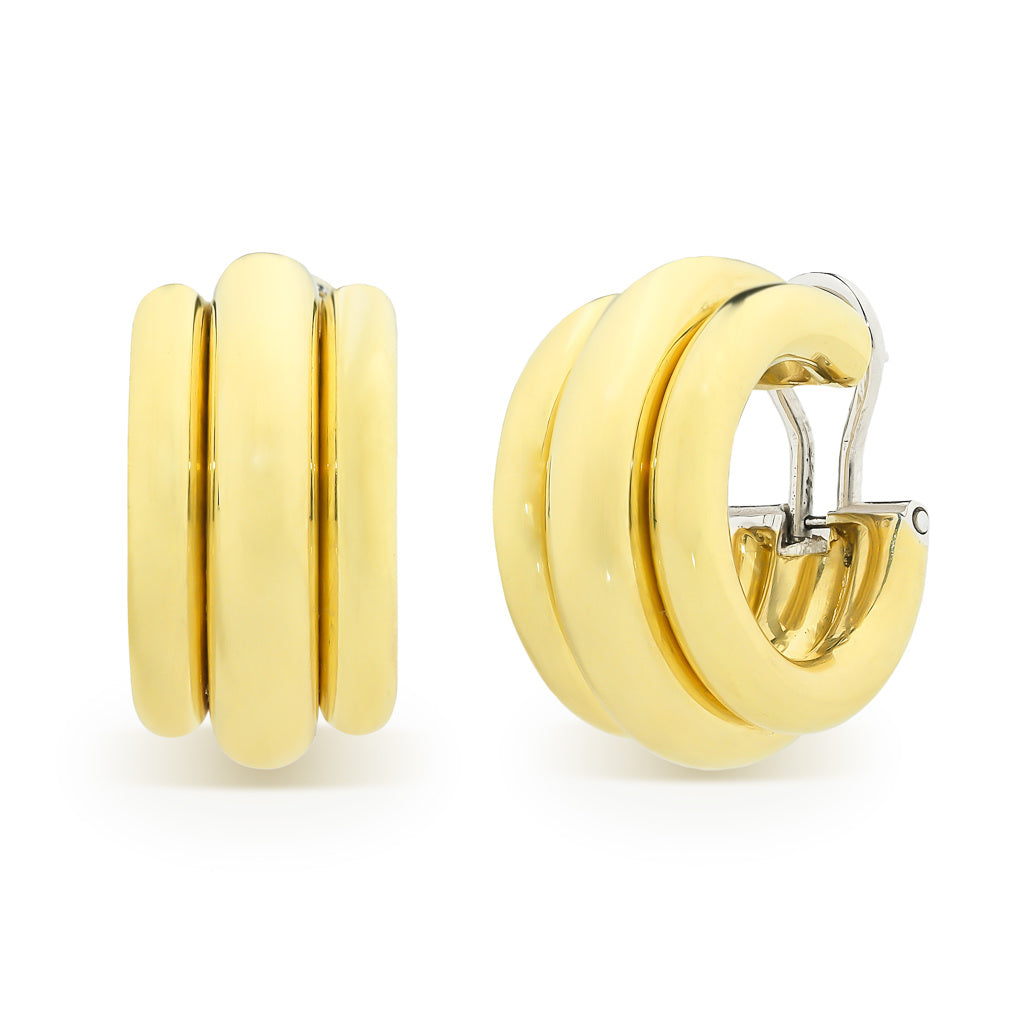 Wide Gold Hoop Earrings
