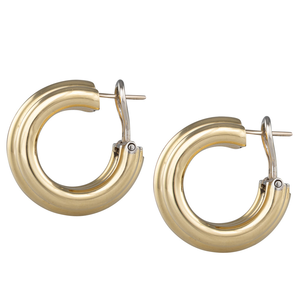 Wide Gold Hoop Earrings