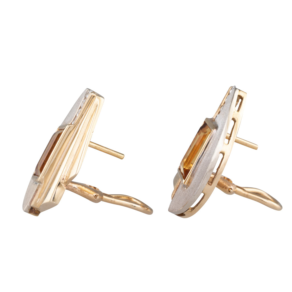 Two Tone Citrine Earrings