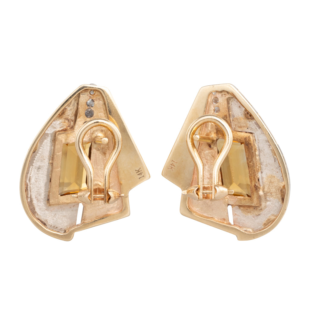 Two Tone Citrine Earrings