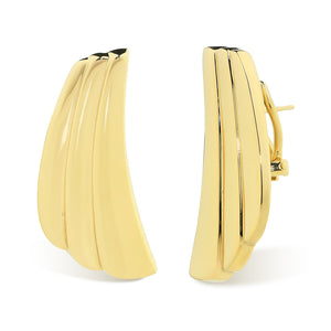 Large Gold Fan Earrings