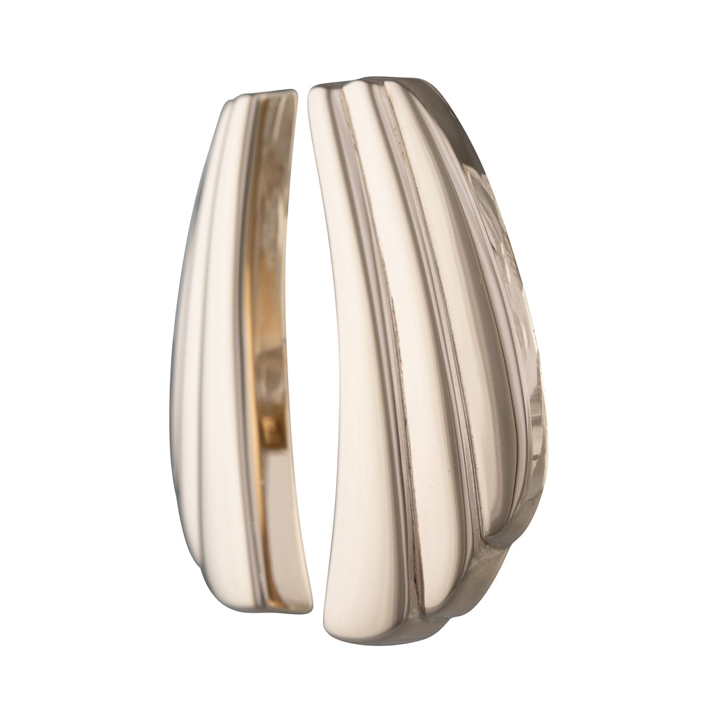 Large Gold Fan Earrings