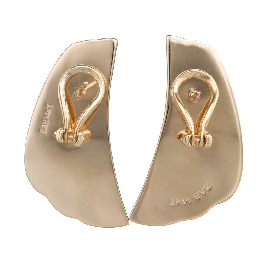 Large Gold Fan Earrings