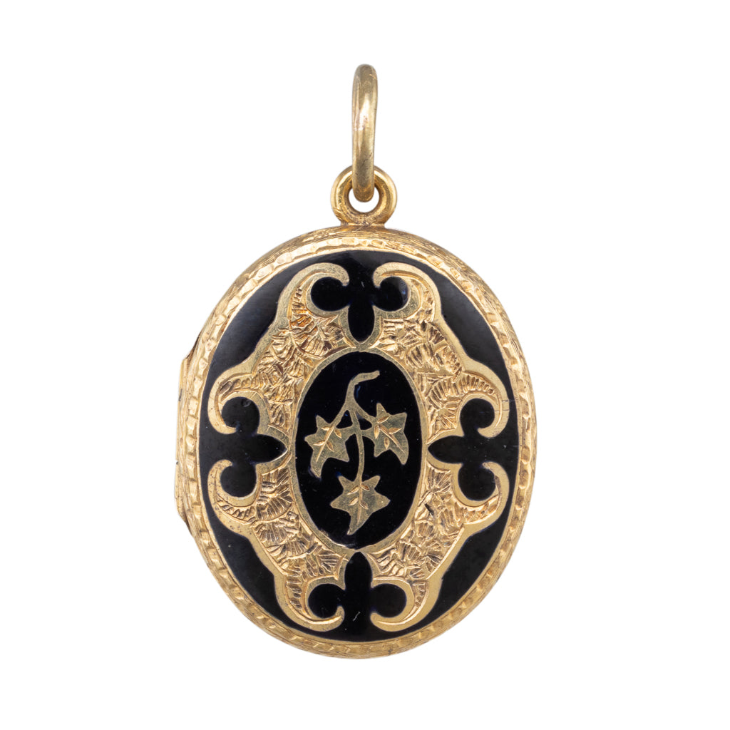 Mourning Locket with Enamel
