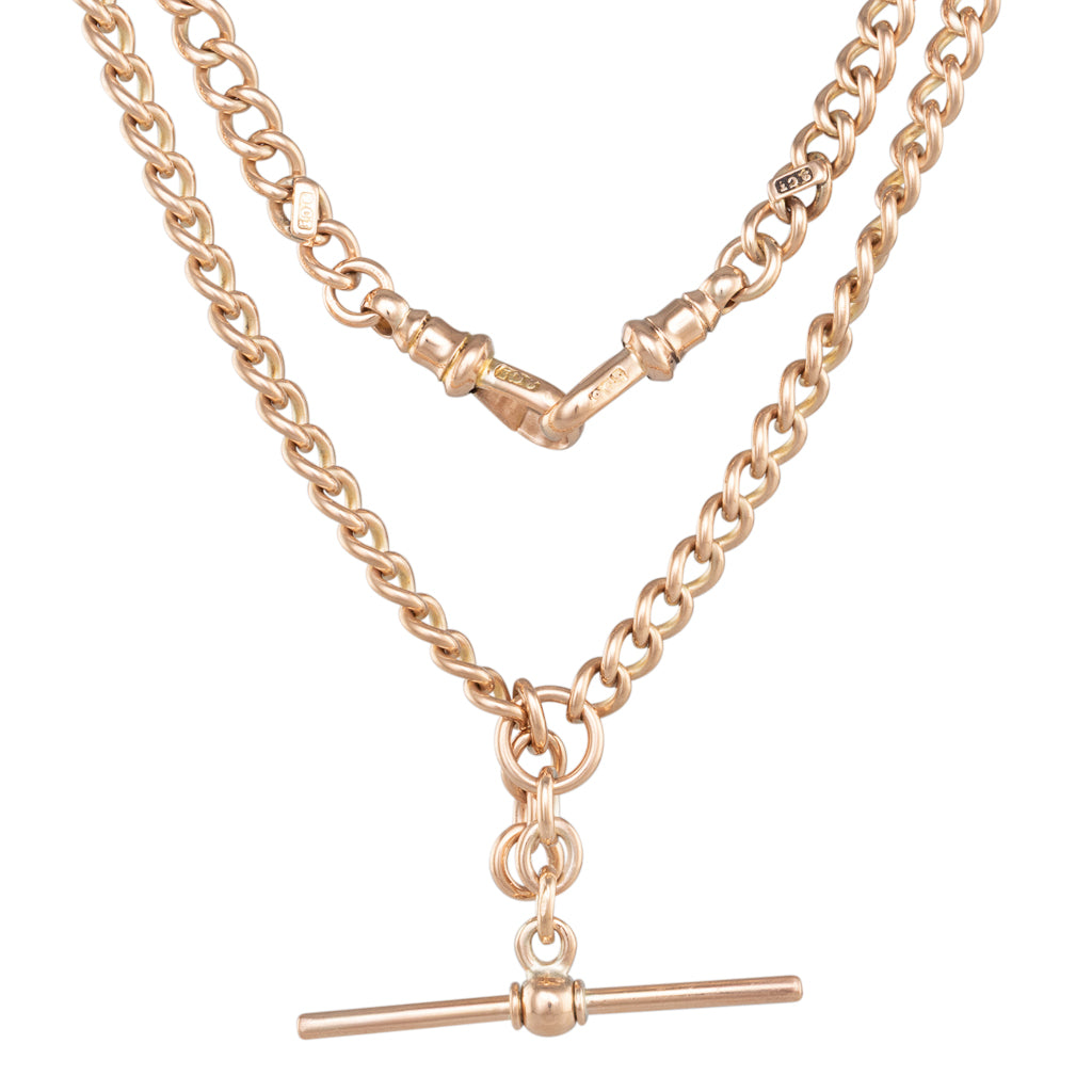 Antique 9ct Rose Gold Fob Chain