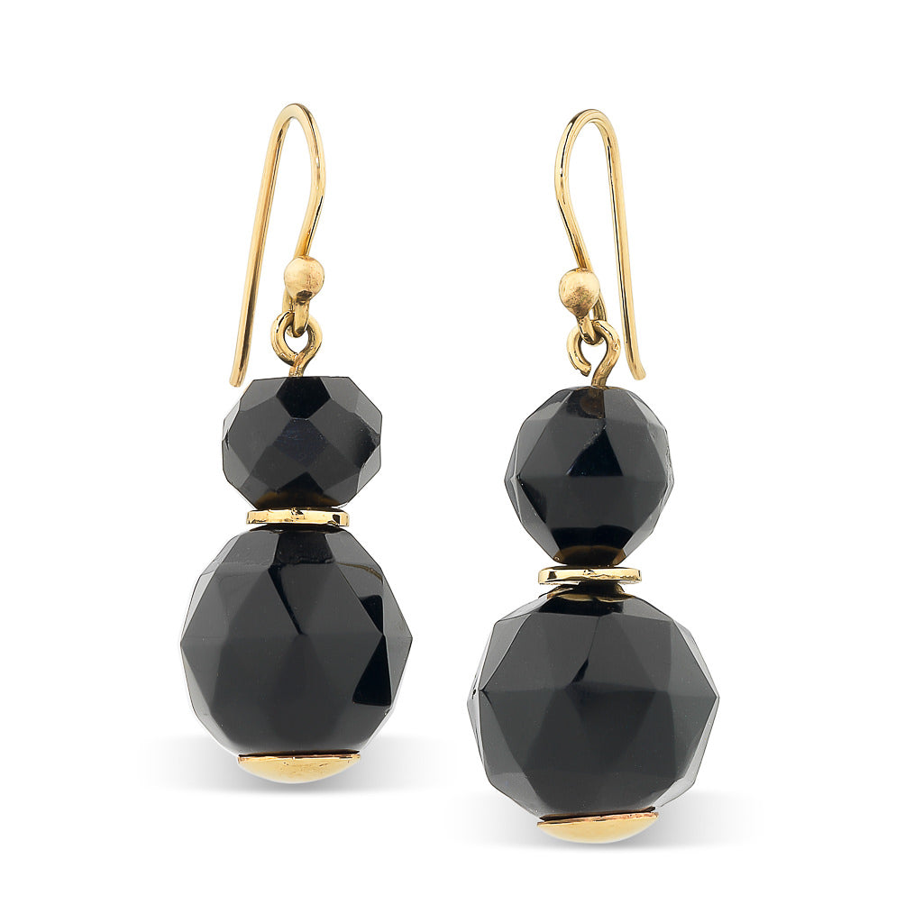Faceted Jet & Onyx Earrings