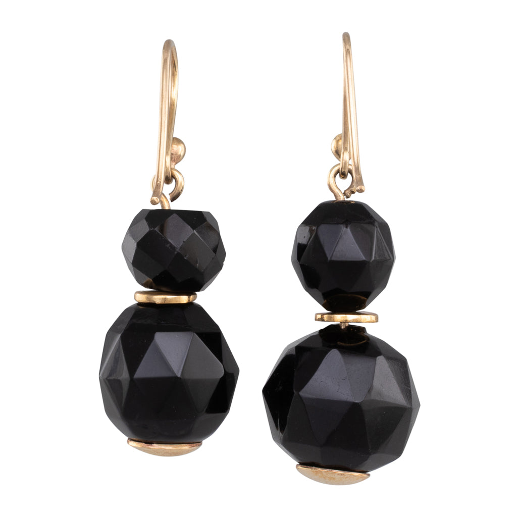 Faceted Jet & Onyx Earrings