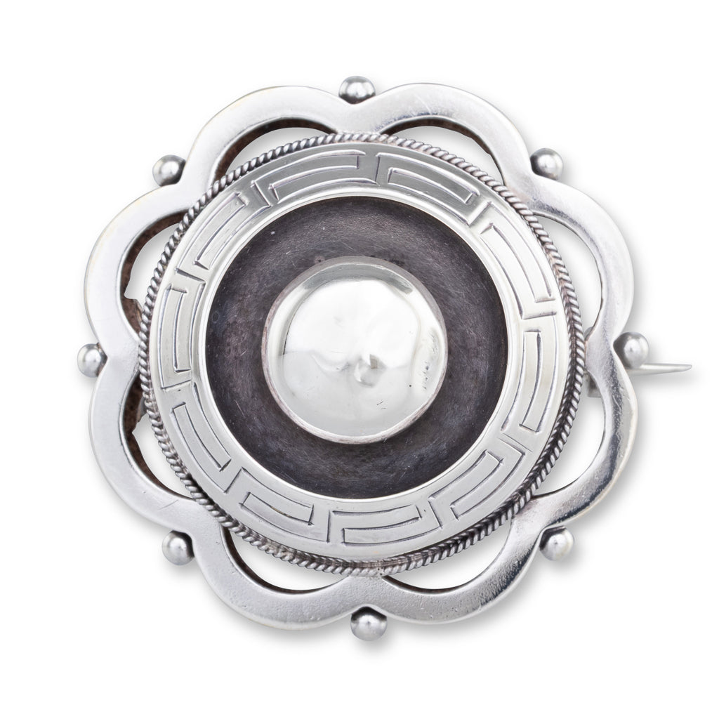 Victorian Domed Silver Brooch