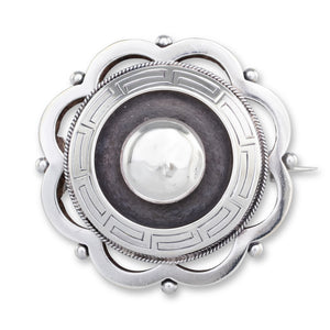 Victorian Domed Silver Brooch