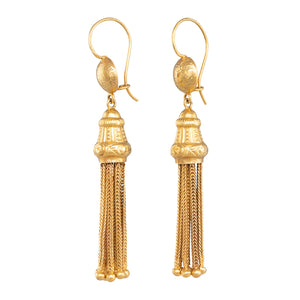 Yellow Gold Tassel Earrings