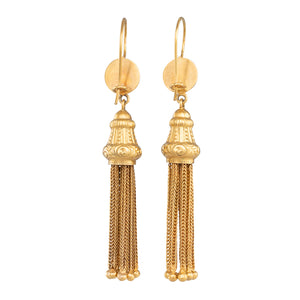 Yellow Gold Tassel Earrings