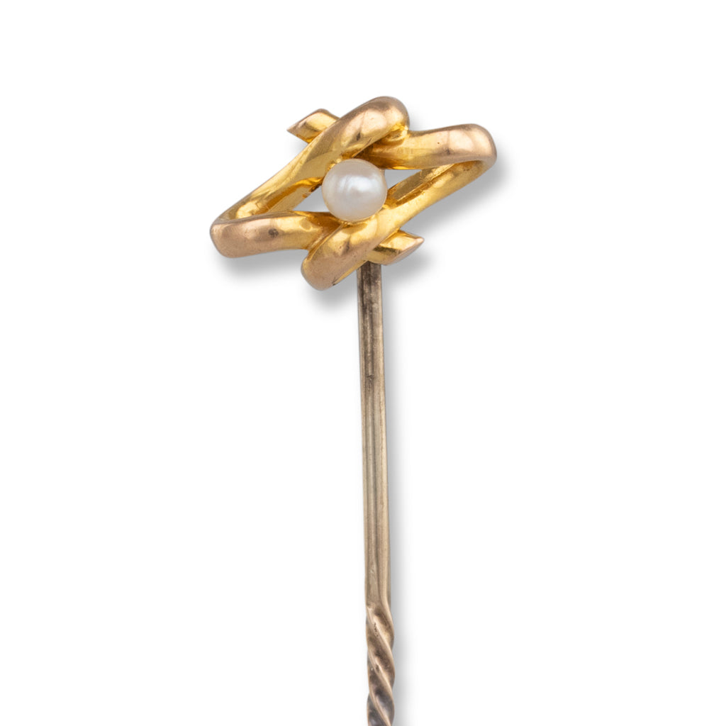 Gold and Seed Pearl Stick Pin