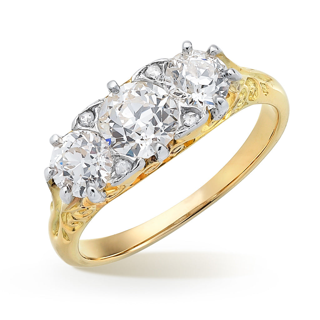 Victorian Diamond Half Hoop Ring